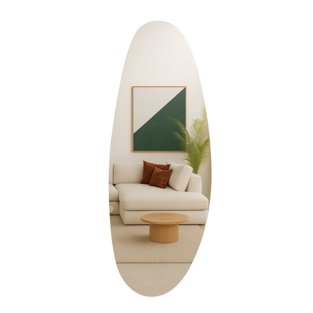 Espelho orgânico Bless 4mm 115x40 grande lapidado