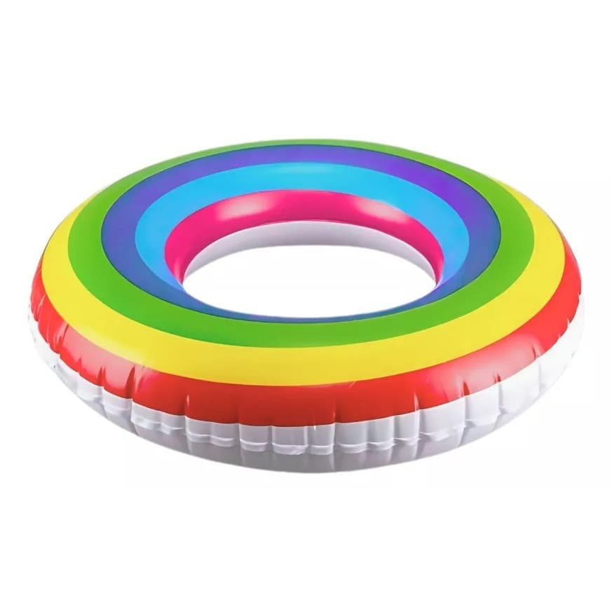 Boia Inflável Colorida Redonda Cintura Piscina Praia  Infantil Adulto 90cm