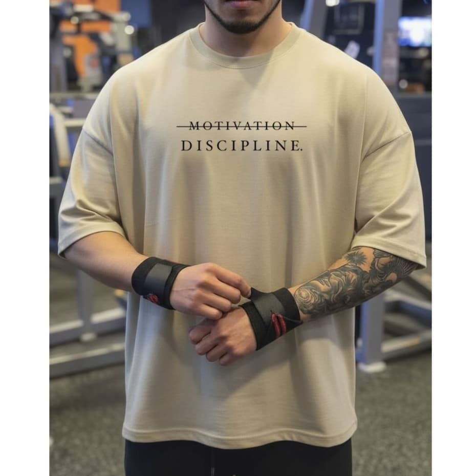 Camiseta Camisa Tshirt 100% Algodão Gym Treino Academia Musculação Fitness Masculina DISCIPLINE