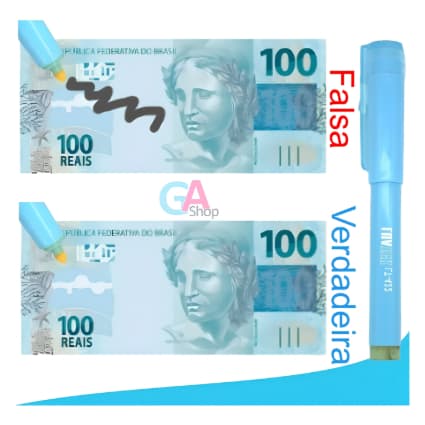 Caneta Testadora de Dinheiro E Marcadora De Nota Falsa / Teste Detector de Nota Falsa Luz Negra Money Luatek Azul Roxo