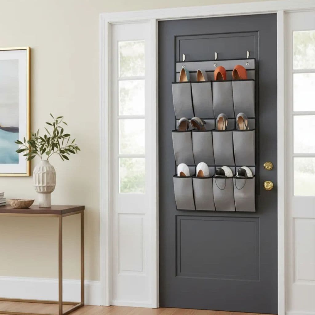 ORGANIZADORA SAPATEIRA PENDURAVEL EURO HOME COLOCAR ATRÁS DA PORTA COM 12 DIVISÓRIAS