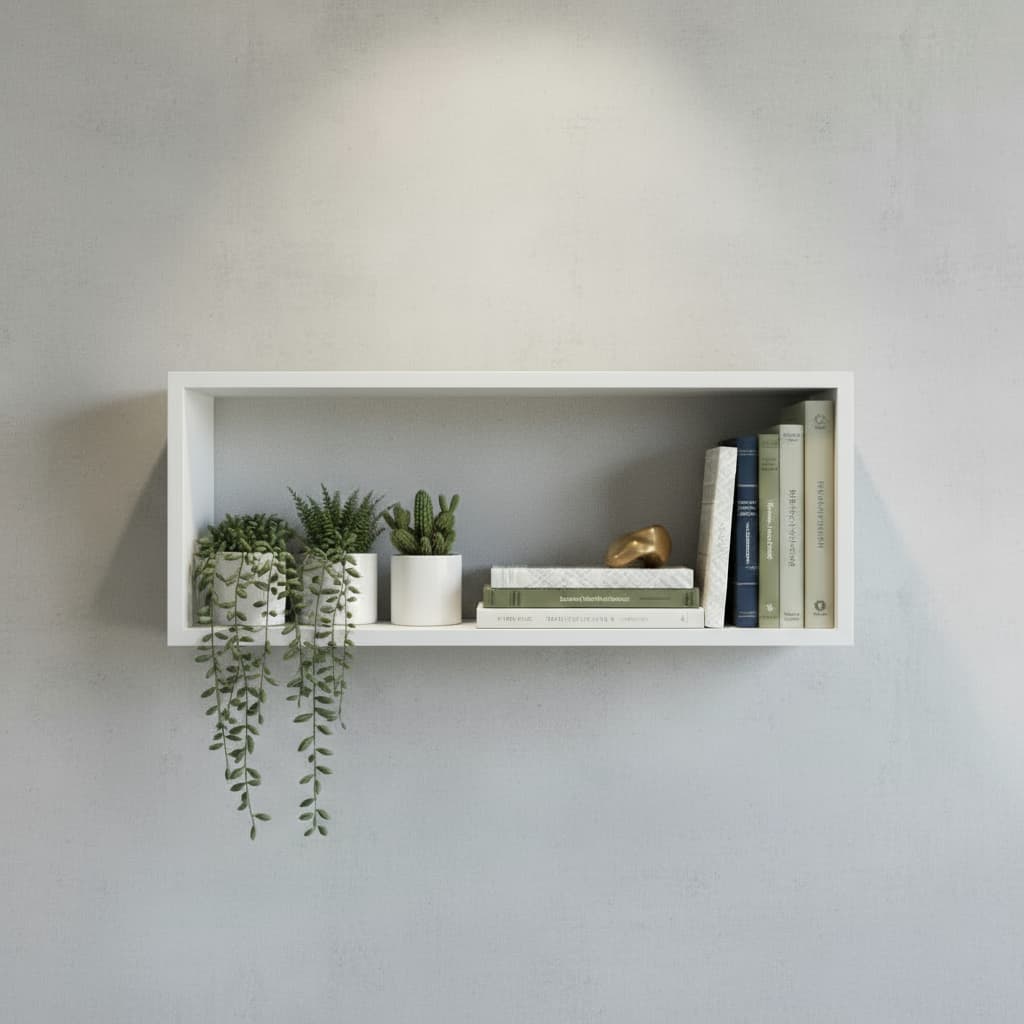 Nicho MDF Retangular 50x25 15cm de profundidade Branco Sala Decoração Banheiro Casa Flutuante Bebês