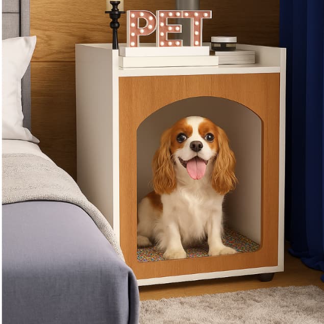Mesa de Cabeceira Casinha Para Pet Cachorro /Gato Quarto - Cores