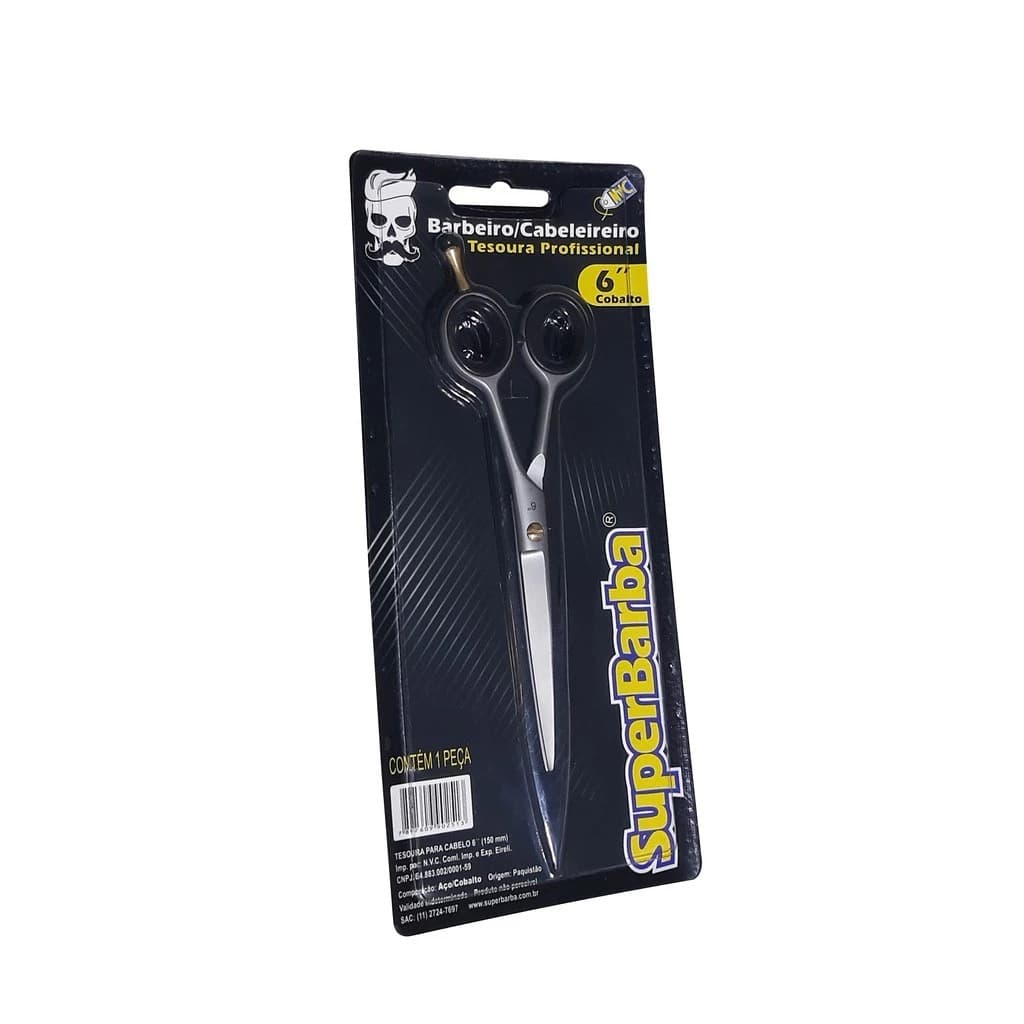 Tesoura 6 Polegadas Profissional Cabeleireiro Barbearia Super barba