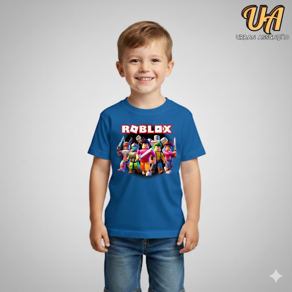 Camiseta Infantil Masculina Jogo Roblox Jogo de Celular - 100% Algodão