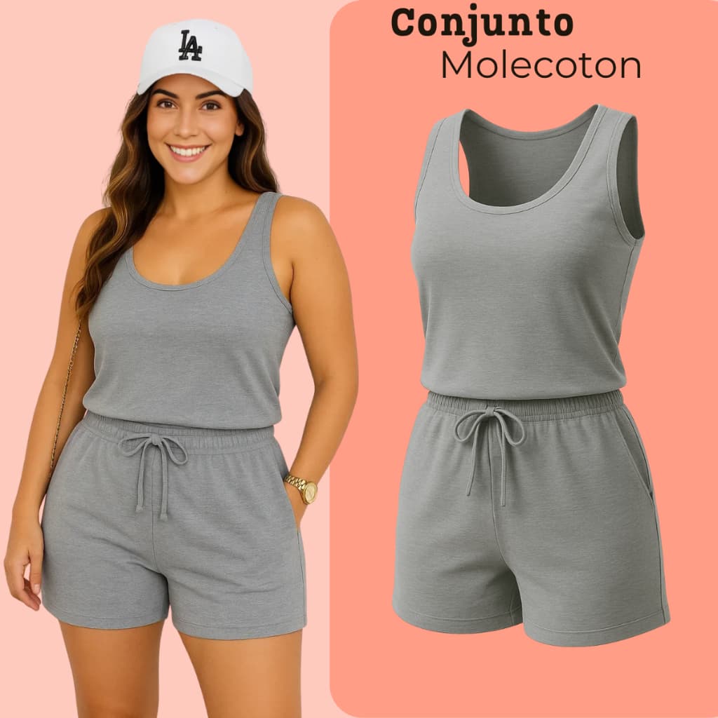 Conjunto Feminino Shorts e Regata Com Lycra