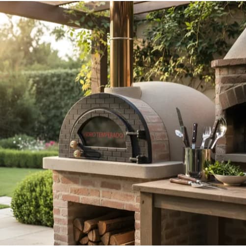 Porta Para Forno Iglu Pizza Visor Vidro E Ferro Fundido