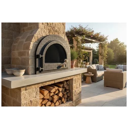 Porta Para Forno Modelo Iglu Pizza Visor Vidro Ferro Fundido
