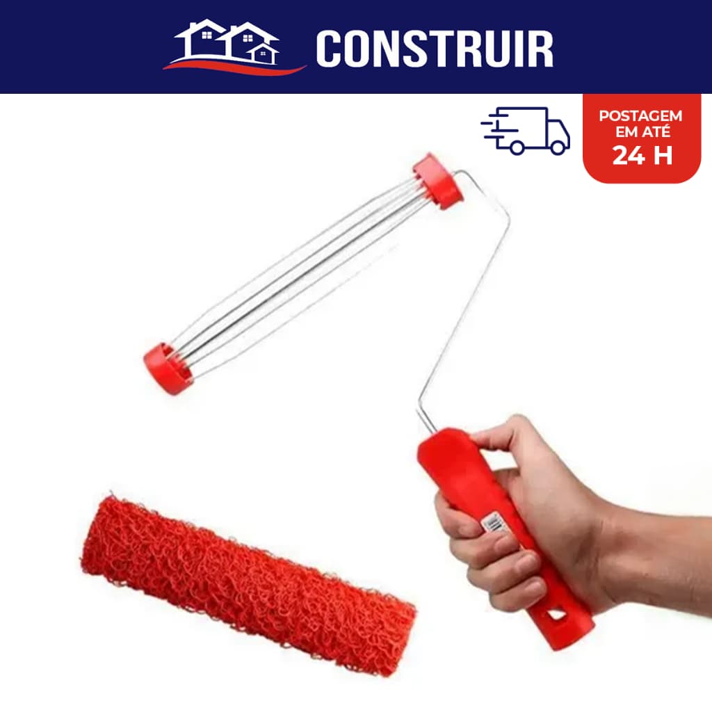 Rolo Para Textura Cabelo De Anjo 23cm Cabo Com Gaiola Pintura Parede Coral Novacor Suvinil