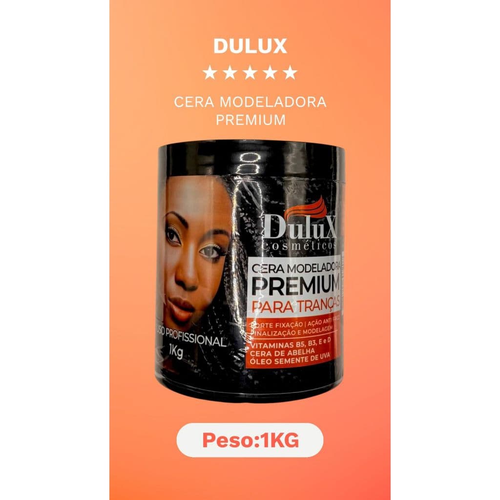 Cera Modeladora Premium Para Tranças Dulux 1 Kg Forte Fixação