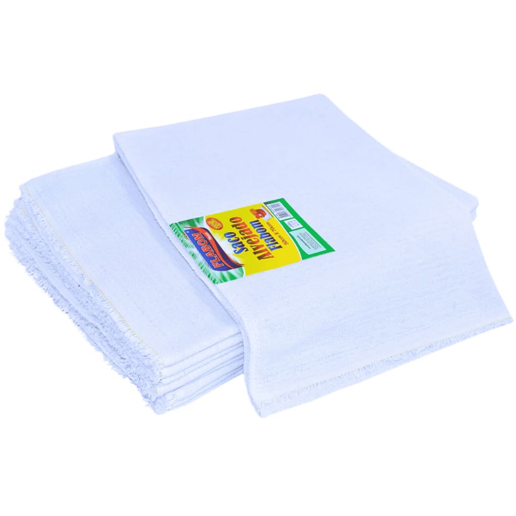 Saco Alvejado 50X70 - 6 unidades 95g - 270g/m2 100% Algodão Piso Pano de Chão Alta Absorção Flabom