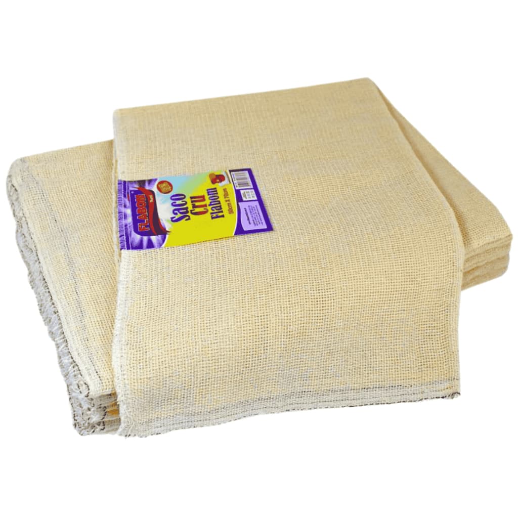 Saco Cru 50x70 - 6 Unidades 85g - 240g/m2 p/ Pano de chão Piso Super Absorvente 100% Algodão Flabom