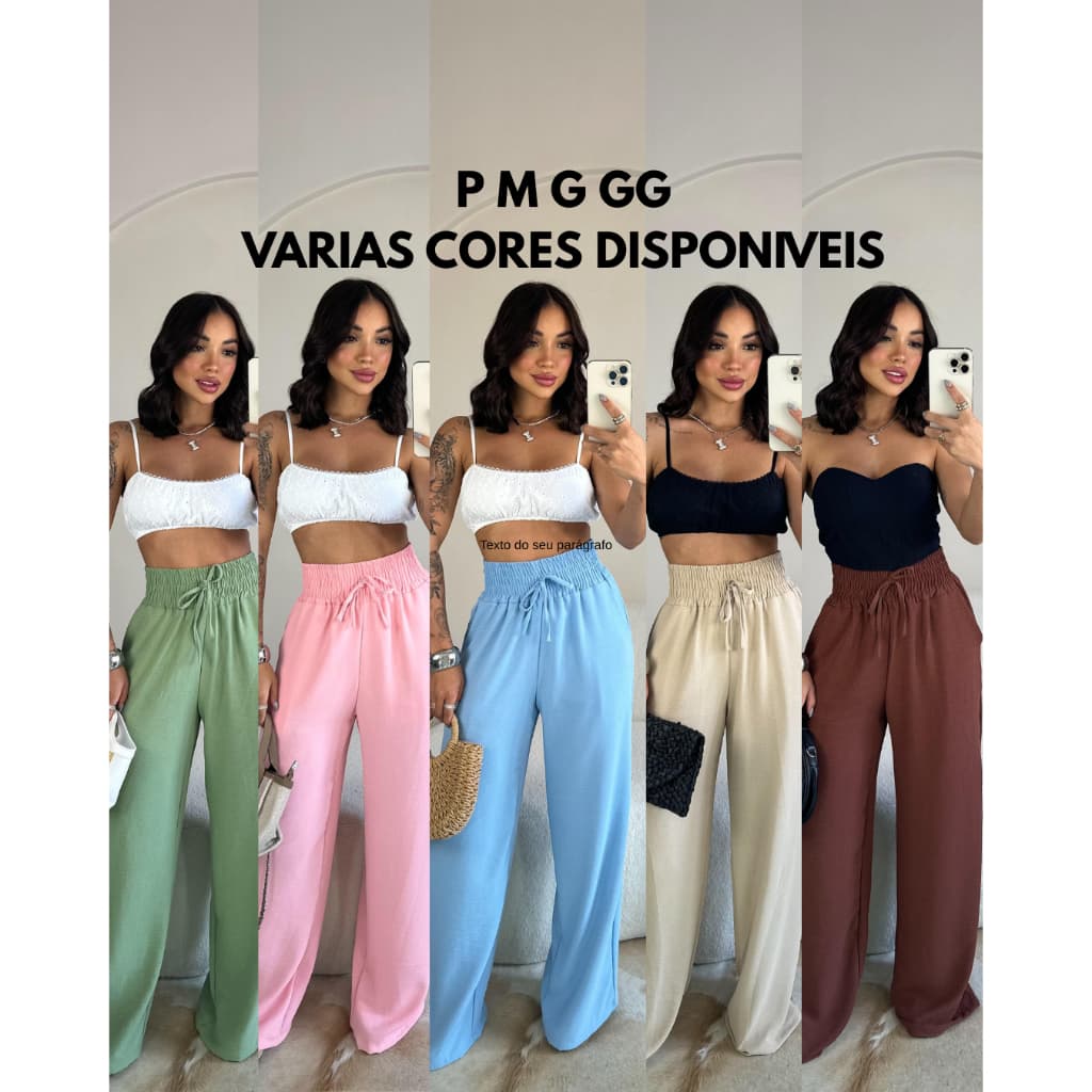 Calça Feminina Estilosa Tecido Premium Duna Forrada Cintura Alta