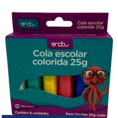 COLA ESCOLAR COLORIDA 6 CORES 25 GR/ONDA