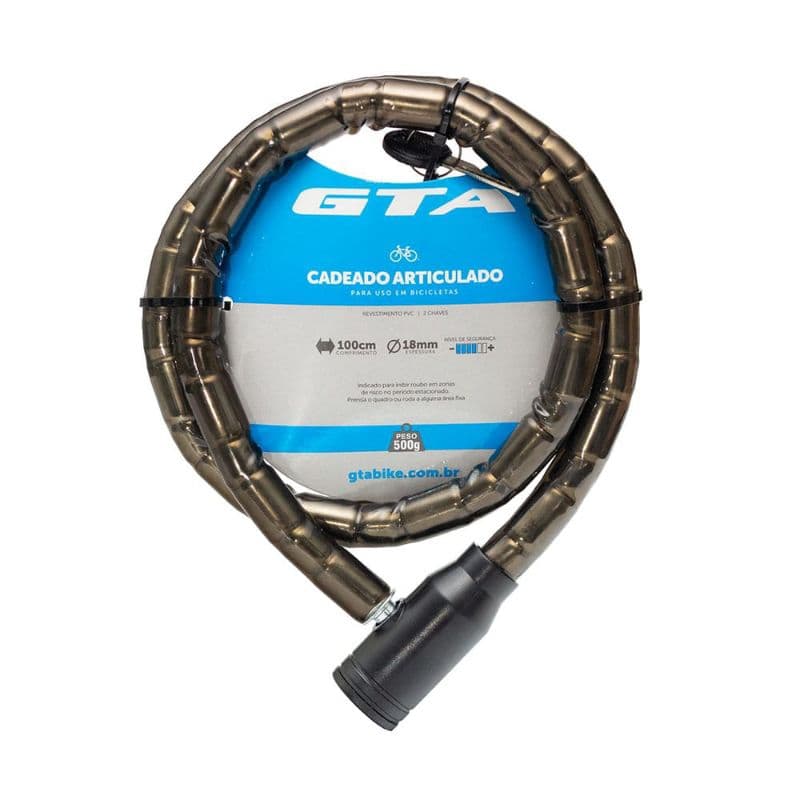 CADEADO GTA Articulado 100cm 18mm- Trava antifurto resistente para bike