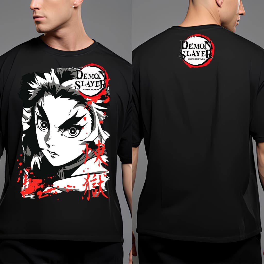 Camiseta Estampada Anime Demon Slayer Hashira Kyojuro Rengoku Envio Imediato Estampa Não Desbota