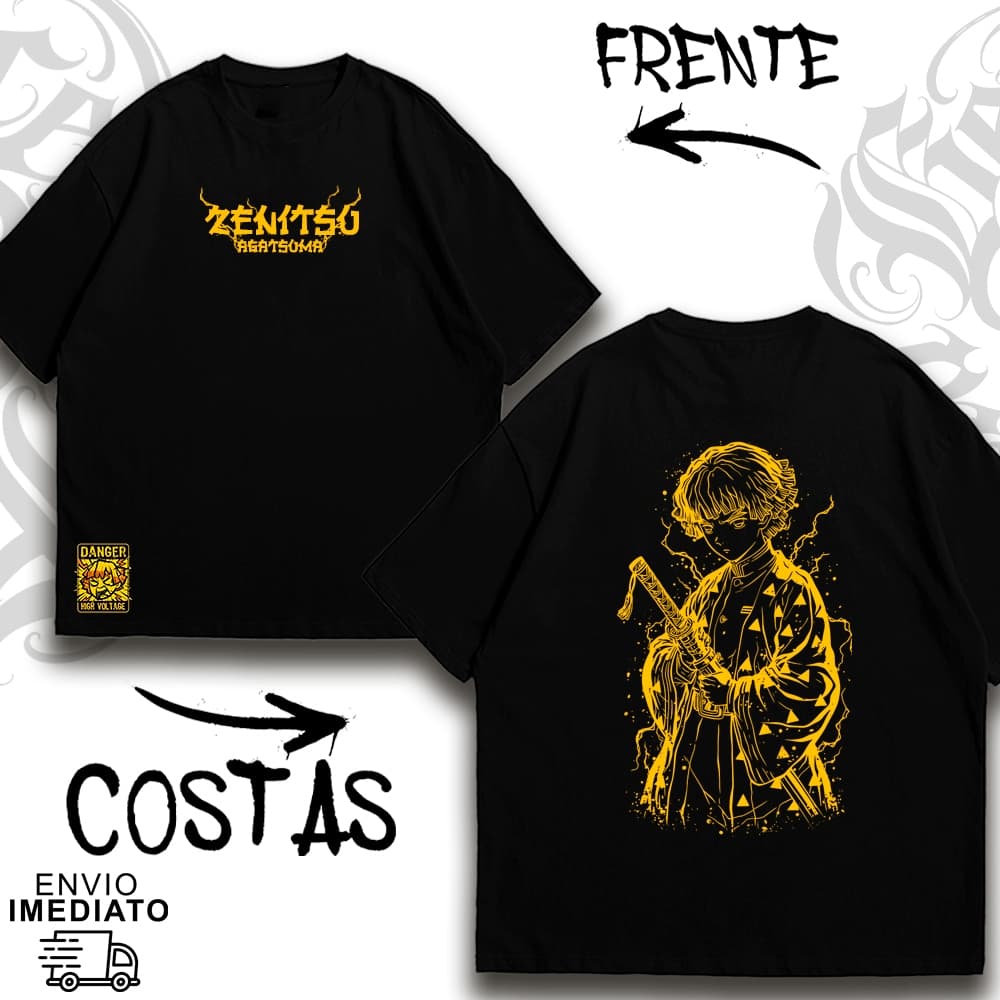 Camiseta Oversized Premium ZENITSU Alta Qualidade Envio Imediato - 61