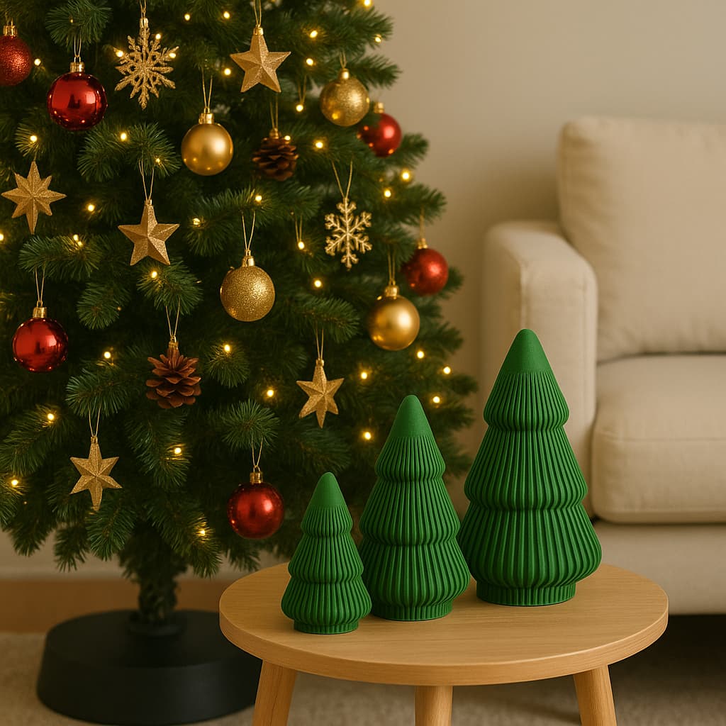 Kit 3 Árvores Decorativas de Natal – Enfeite de Mesa e Sala, Decoração Natalina Minimalista