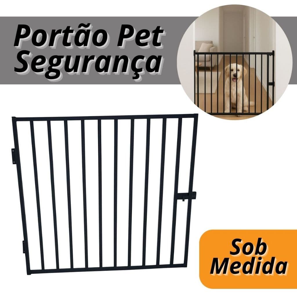 Portão Segurança Grade Cercado de Proteção para Pet Cachorro ou Criança - Metalon Sob Medida