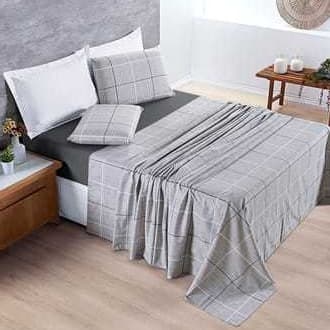 Jogo de Cama Casal  /Queen / Solteiro /King Lençol 4 peças com elástico 200 fios Micropercal  Dallas!Envio Imediato!