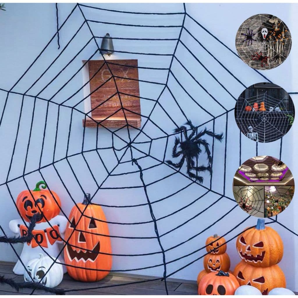 Teia De Aranha Gigante Decoração de Halloween Nylon 1,50m