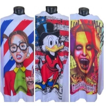 Kit 3 Capas de Corte Adulto em cetim Personalizadas Barbershop Cabelereiro Barbeiro