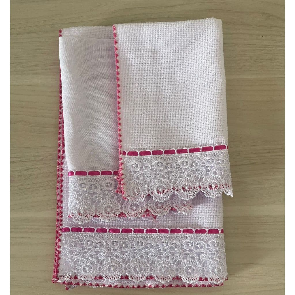 Kit 3 Peças  - Manta Fralda + Toalha Ombro + Fralda Boca com Guipir