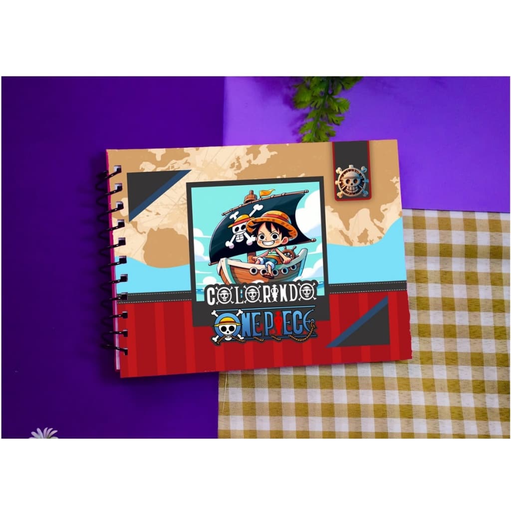 LIVRO DE COLORIR ONE PIECE + ACETATO BRINDE | Desenho Pintura Terapia Anti Stress Infantil Adulto Oferta