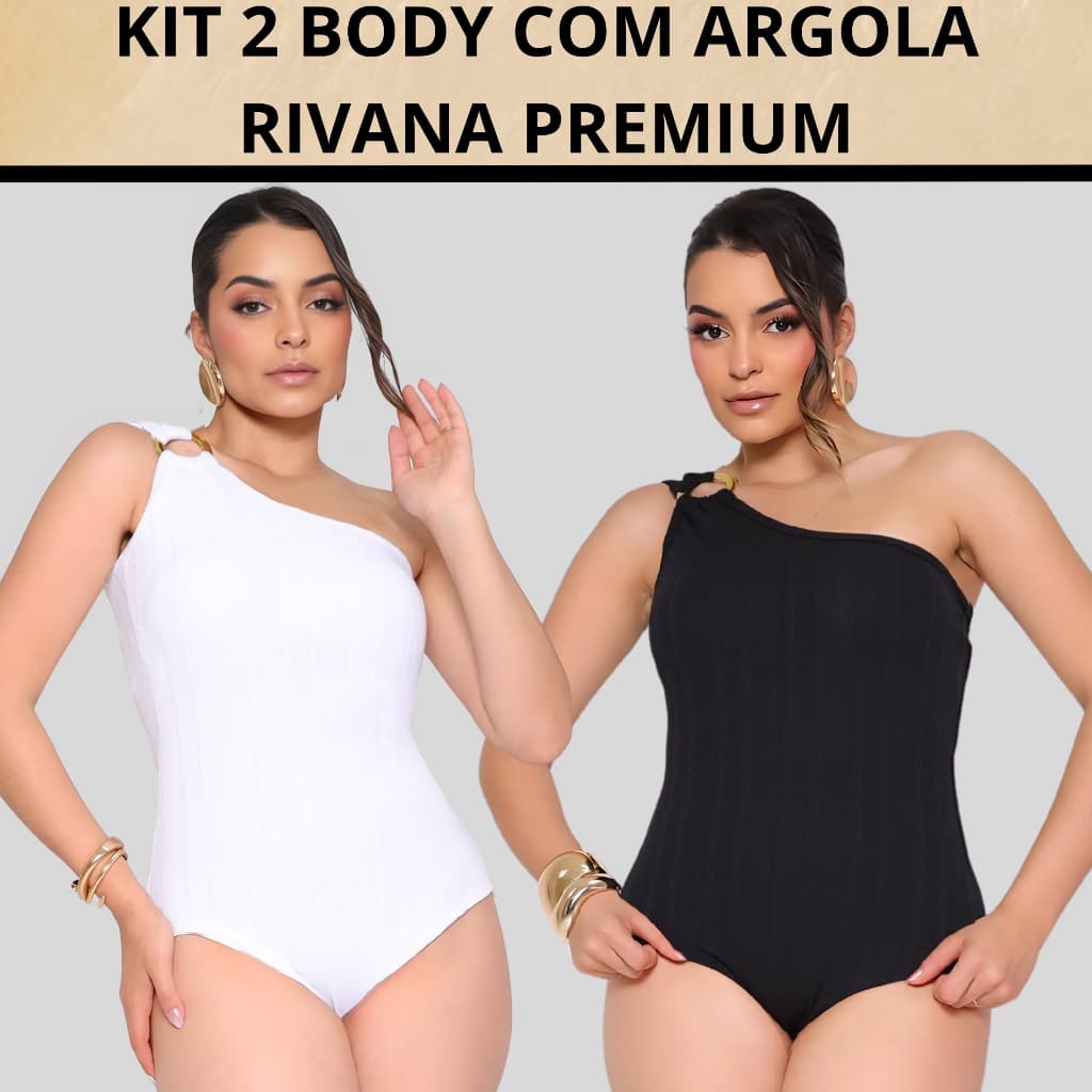 KIT 2 Body Feminino Elegante Ribana Premium Mula Manca Tendência Verão 2025
