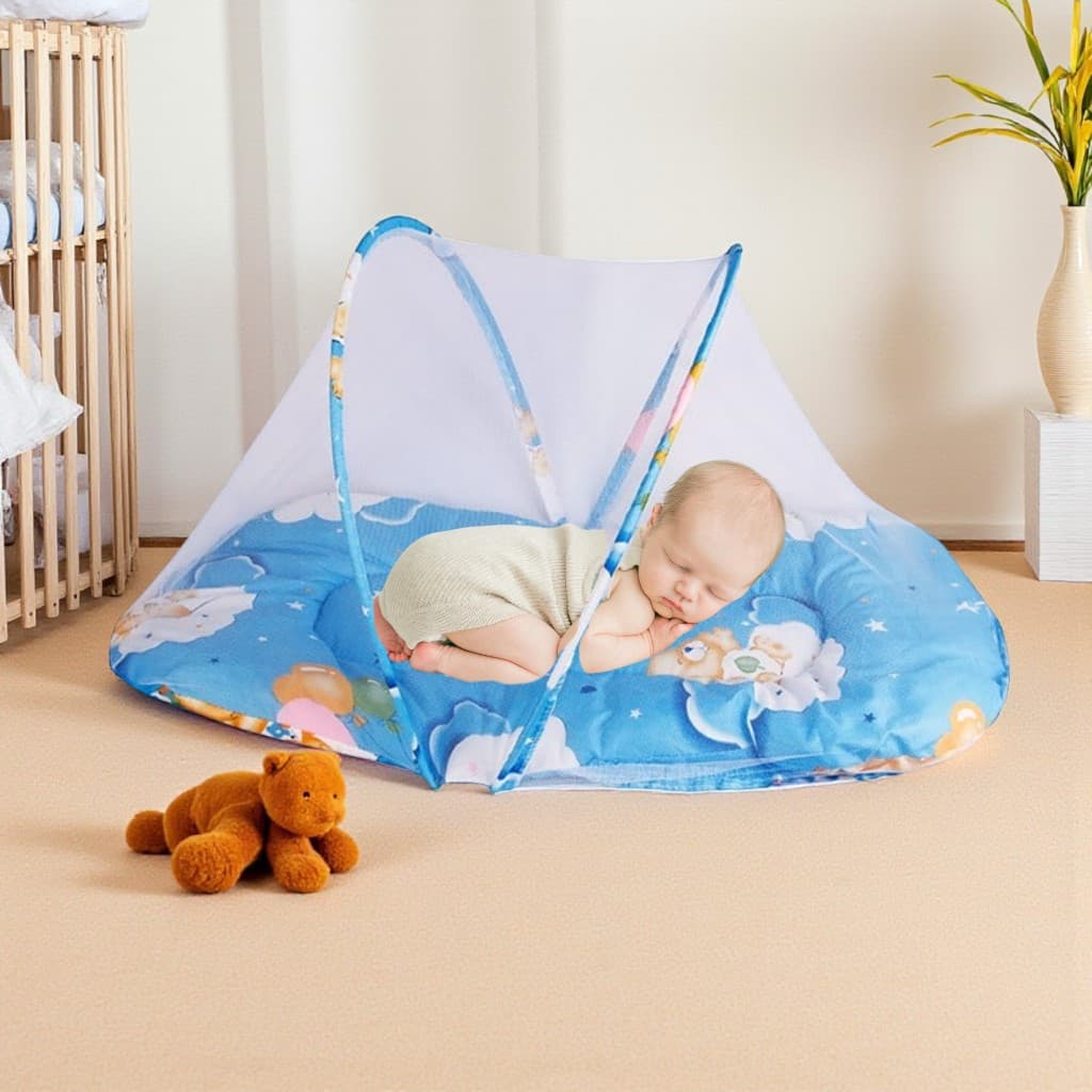 Berço Portátil com Mosquiteiro Dobrável para Bebê 93x48cm Leve e Seguro