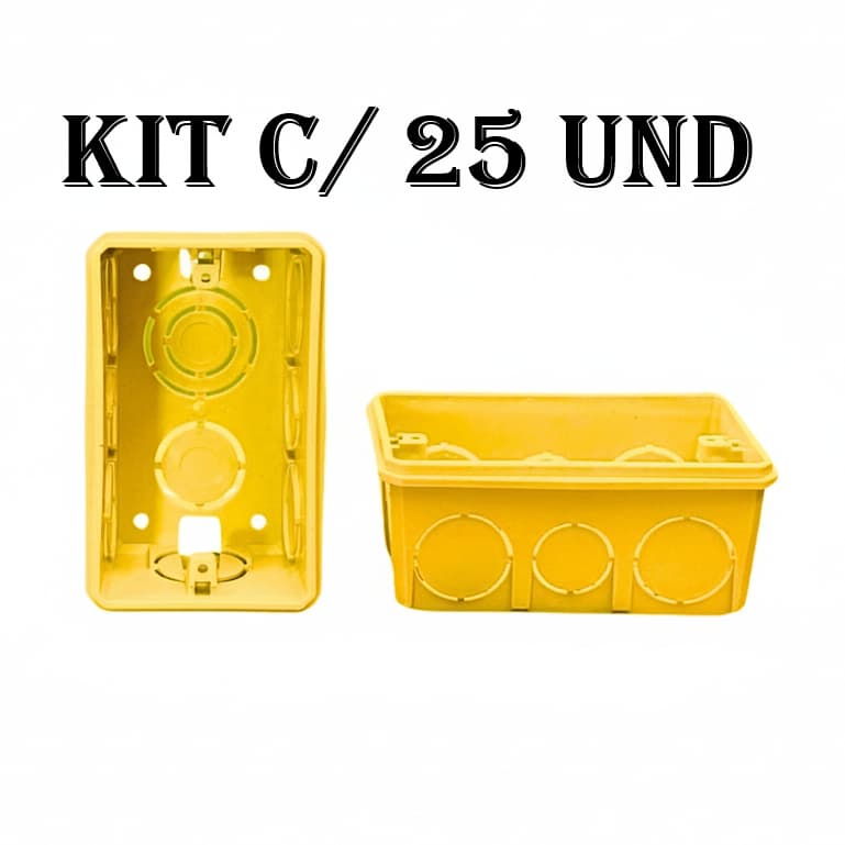 kit 25 Caixinha de Luz 4x2 Amarela TackoSC Resistente Várias Opções Qualidade e Segurança para Sua Obra