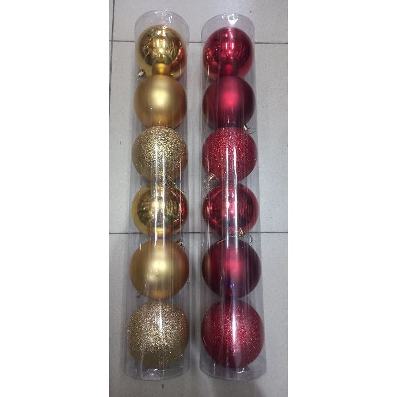Natal Bolinha Enfeite Decoração c/6 unidades