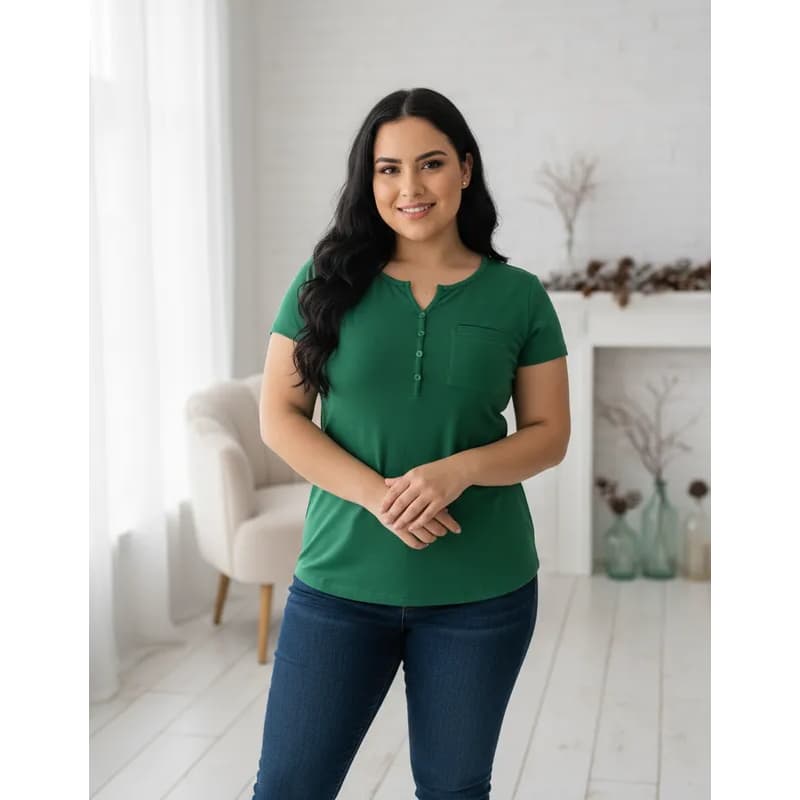 Bata Plus Size Camisa Feminina Com Botão Camiseta Casual de Viscolycra Fitness  Moda Verão 2026