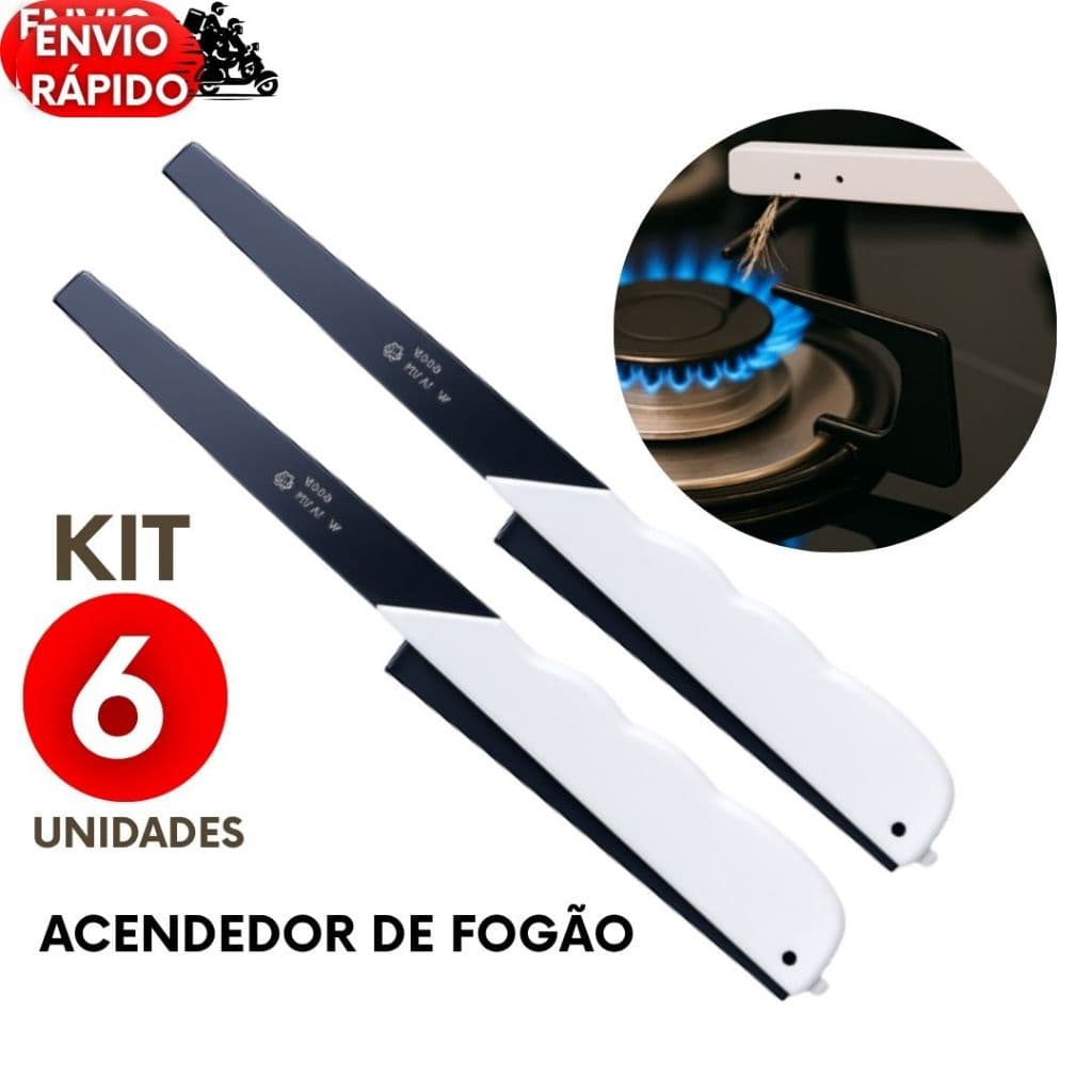 Kit 6 a 2un Acendedor de Fogão Premium Multi Disparos 22cm Cozinha Restaurantes Bares e Hotéis Praticidade