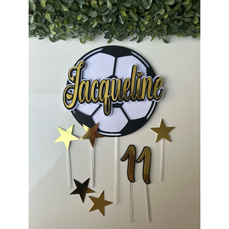 Topo/Topper De Bolo futebol torcida time MOD01, Premium, Clean, sem camadas. PERSONALIZADO COM NOME E IDADE!