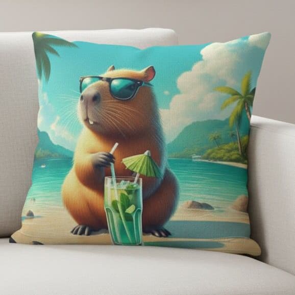 Capa de Almofada Capivara Personalizada