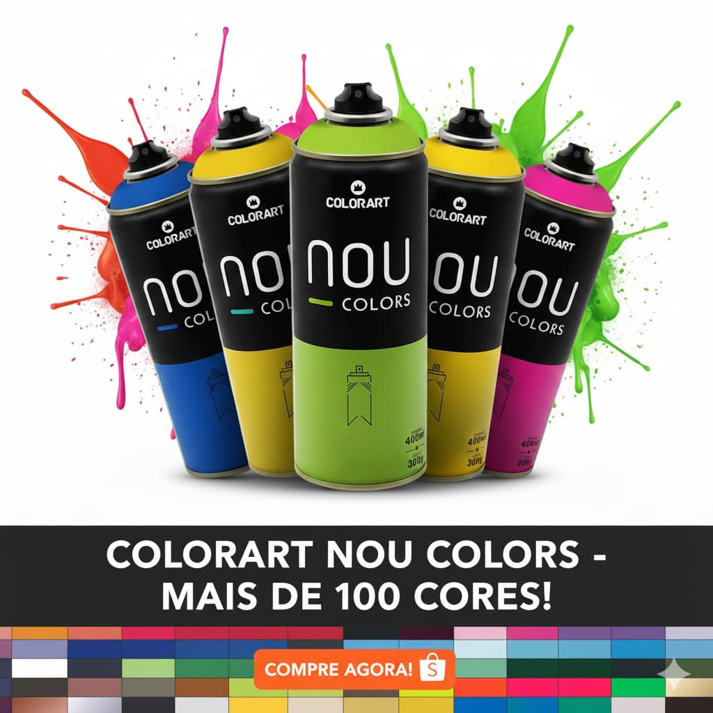 Tinta Spray Colorart Nou Colors 400ml – Grafite, Artesanato e Decoração