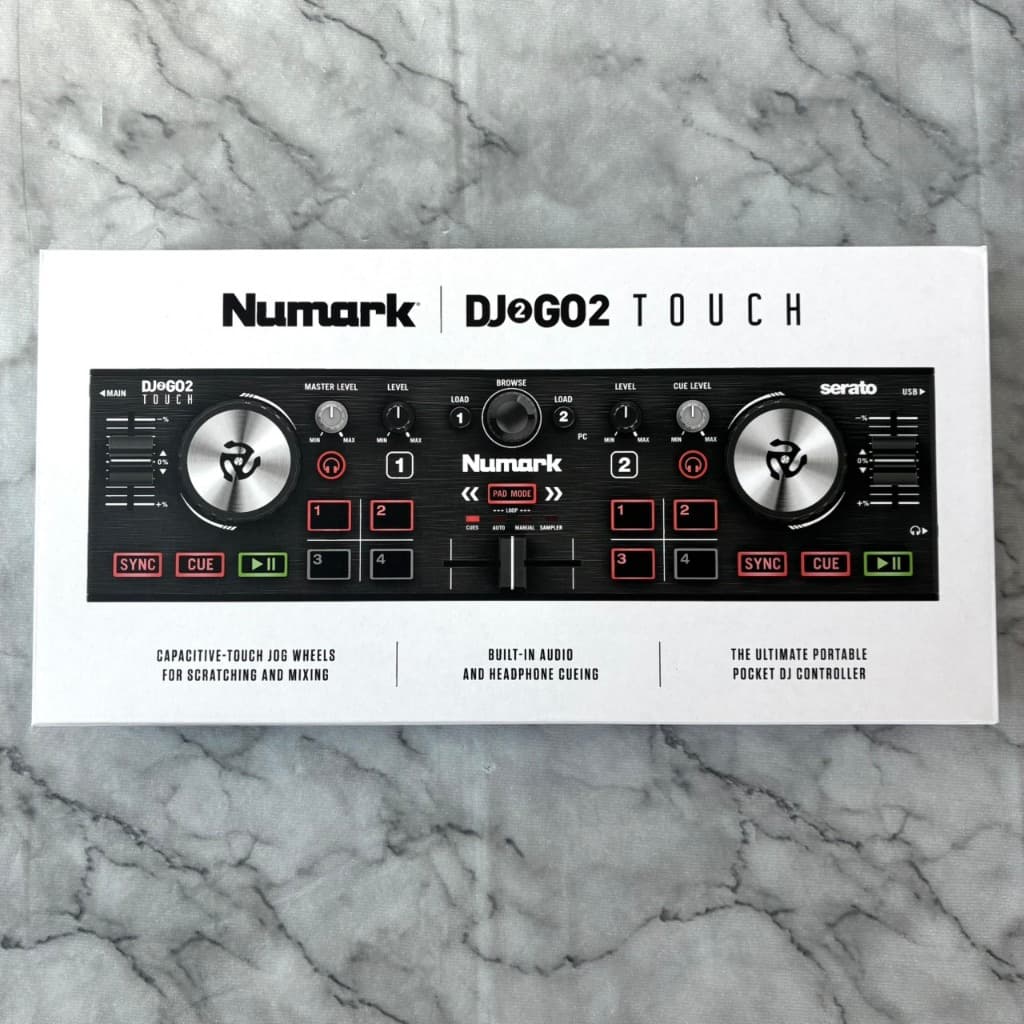 Numark Portable DJ Controller with Touch-Sensitive Wheels and Built-In Audio Interface – DJ2GO2 Touch for Serato DJ Lite