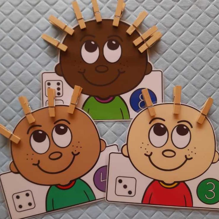 Jogo CABELINHO DOS NÚMEROS  Brinquedo Recurso Pedagógico para Aprender Matemática Educativo Infantil