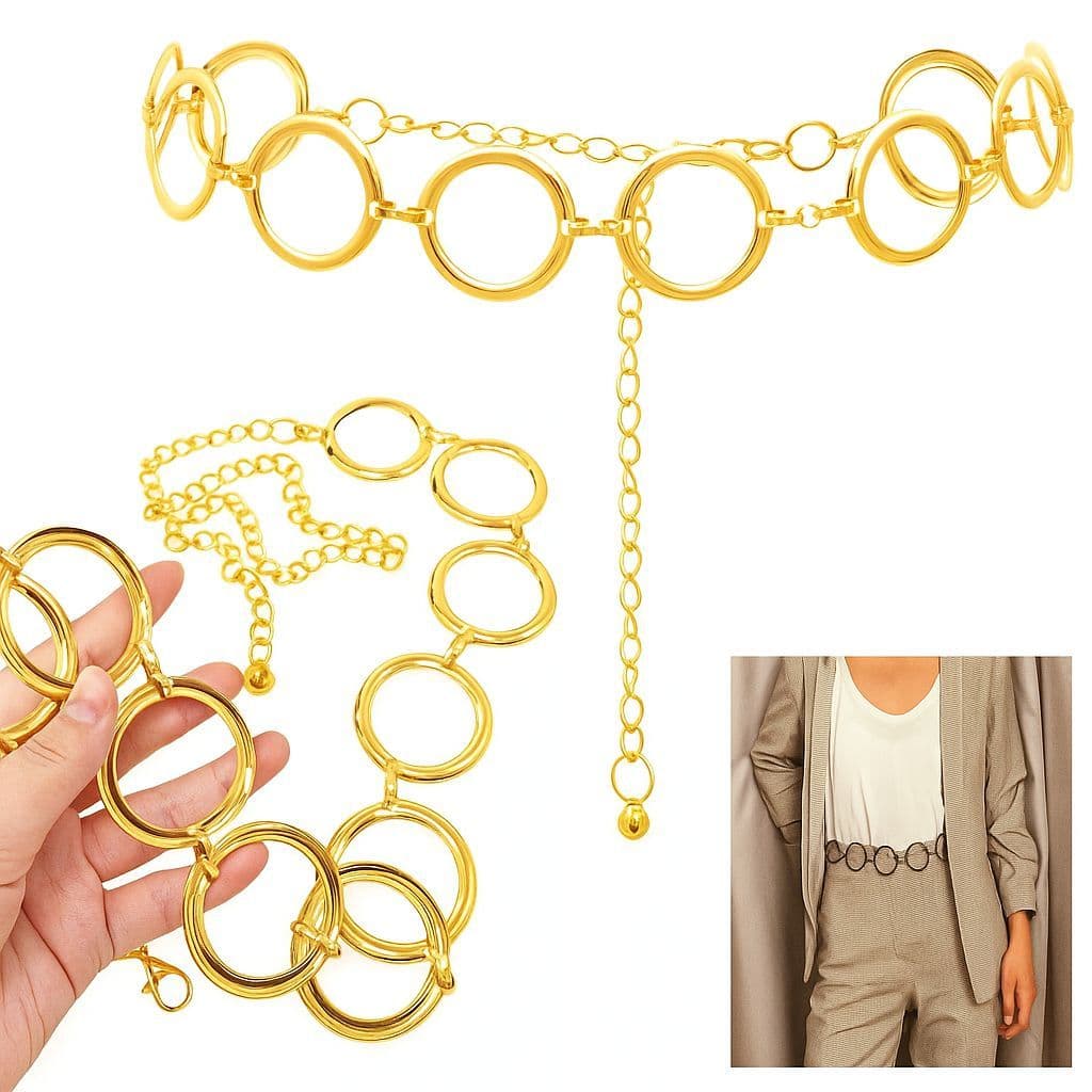 cinto de corrente brilhante de cintura de corrente oca simples e versátil de moda feminina importado tendência moda