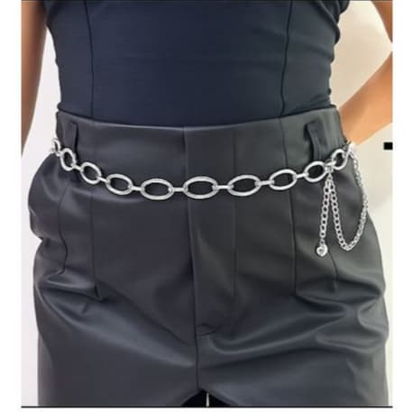 cinto de corrente de cintura de corrente oval simples e versátil de moda feminina importado tendência