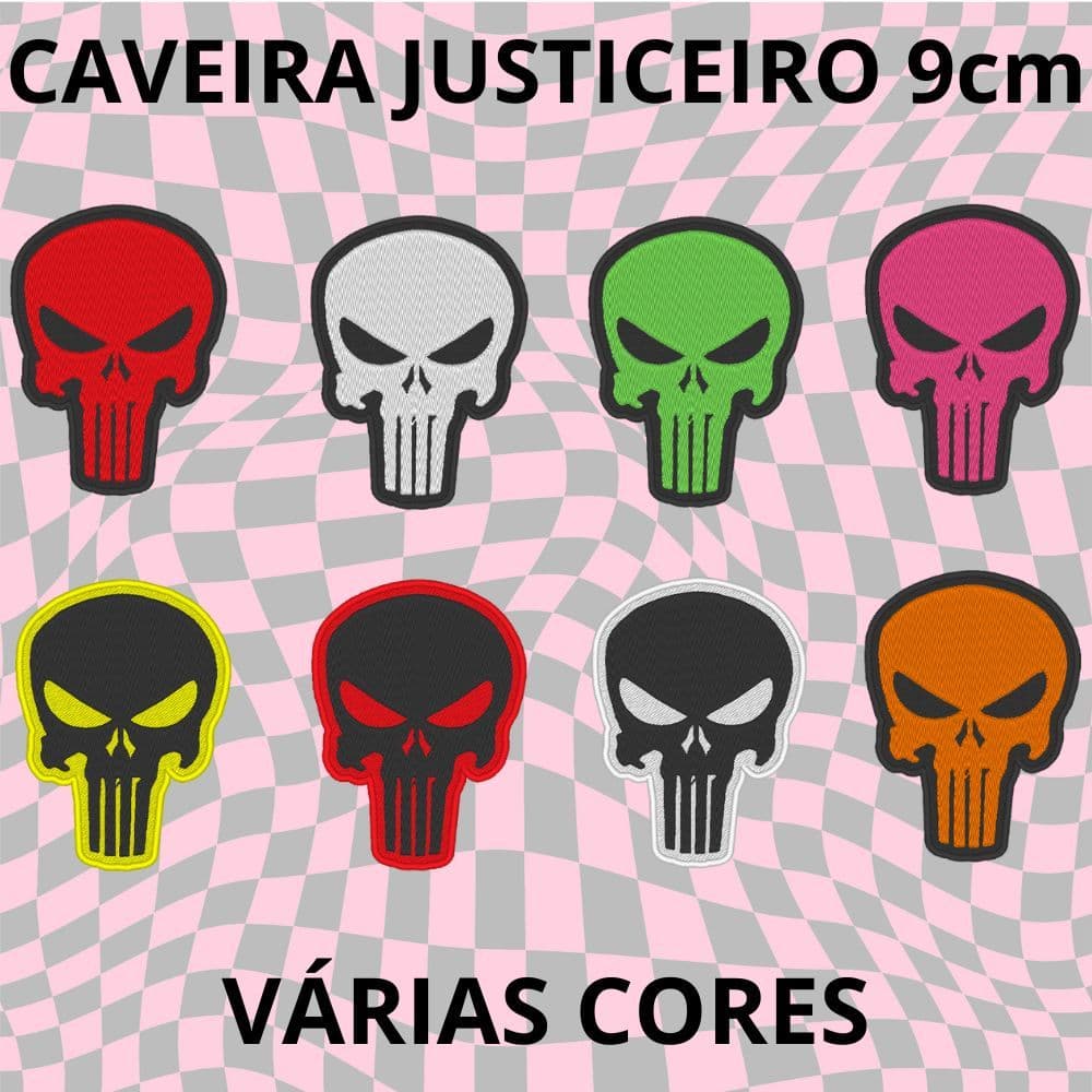 Patch Aplique Justiceiro Punisher Termocolante ou Velcro