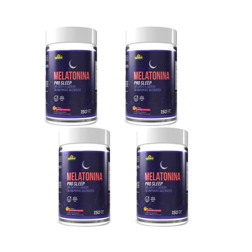 Melatonina Pro Sleep-Melato Mastigável em 150 comprimidos Kit 4 Unidades