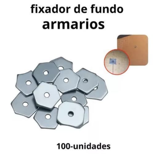 Fixador Fundo de Armario Guarda Roupa e Comodas Prateado Reforçado de Alta Qualidade KIT com 10/20/30/50/100