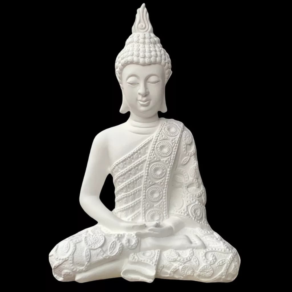 Buda Tibetano Branco Decorativo Esotérico Enfeite Top