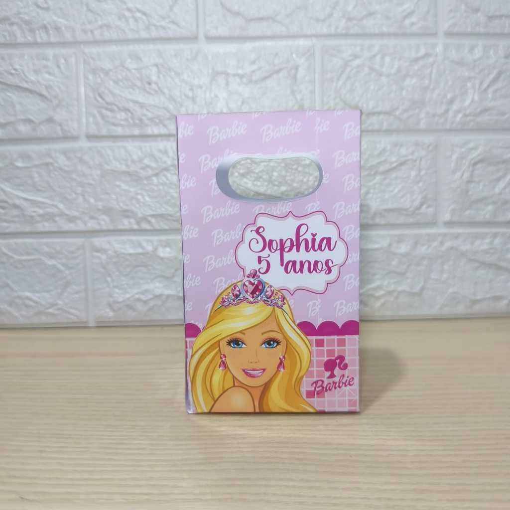 PEGUE E MONTE – Sacolinha Surpresa Personalizada para Festa Barbie