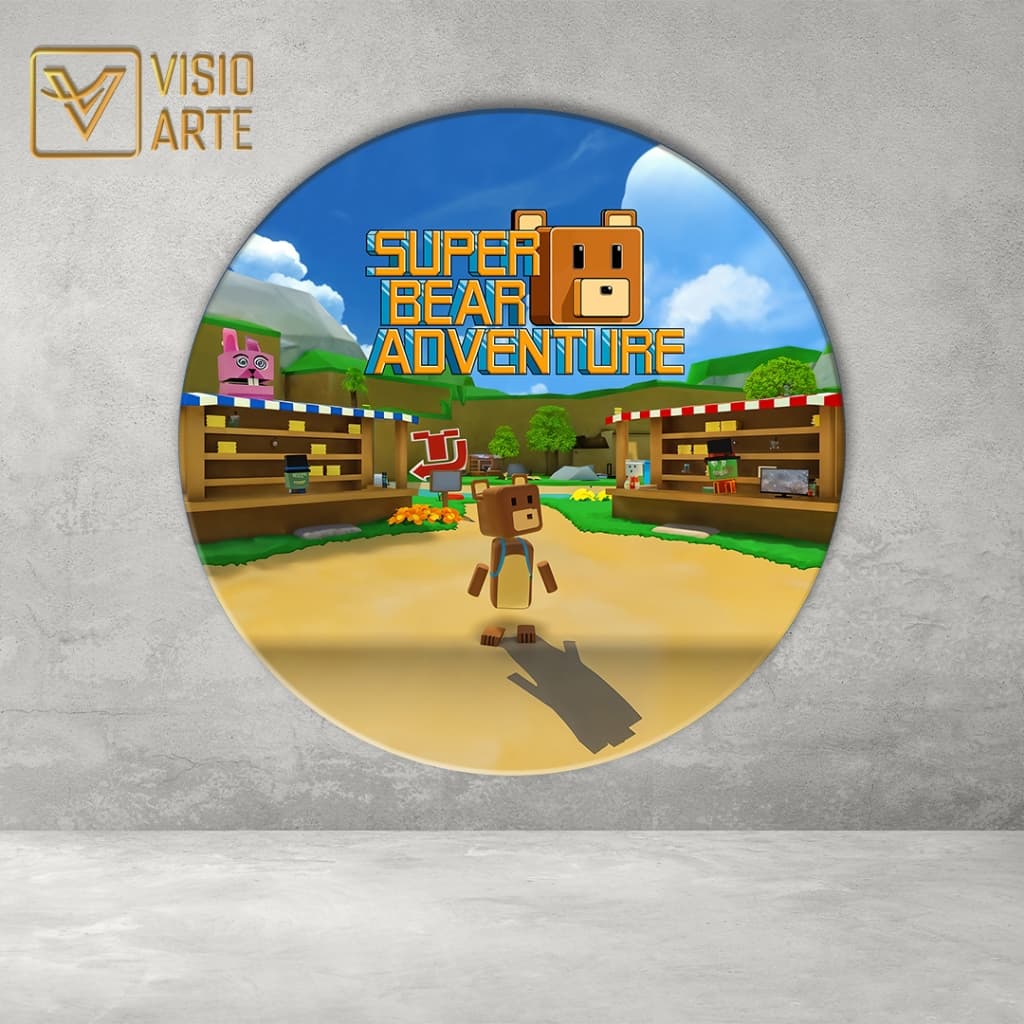 Painel Redondo Sublimado em Tecido 3D Super Bear