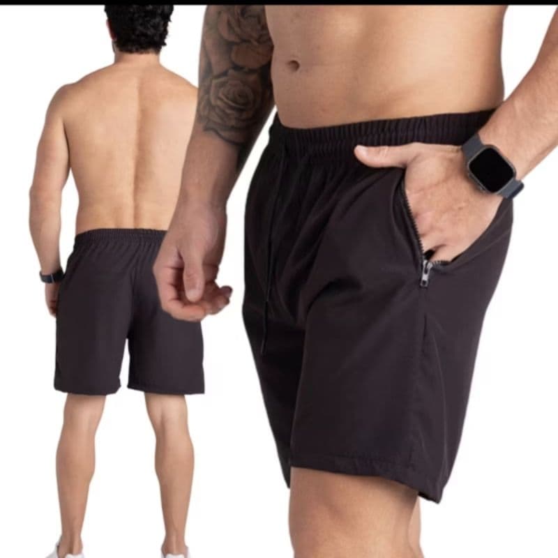 Bermuda Shorts Masculino Dry Fit Tactel Academia Esportes Com 3 Bolsos de Zíper  Fábrica CHINA 2028
