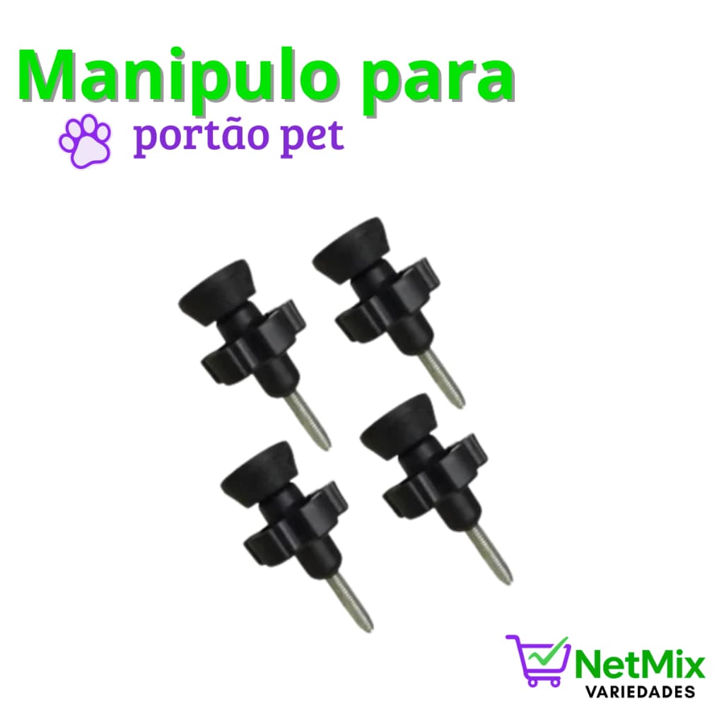 Kit 4 Manipulo Para Grade Proteção Portão Pet Ajustável