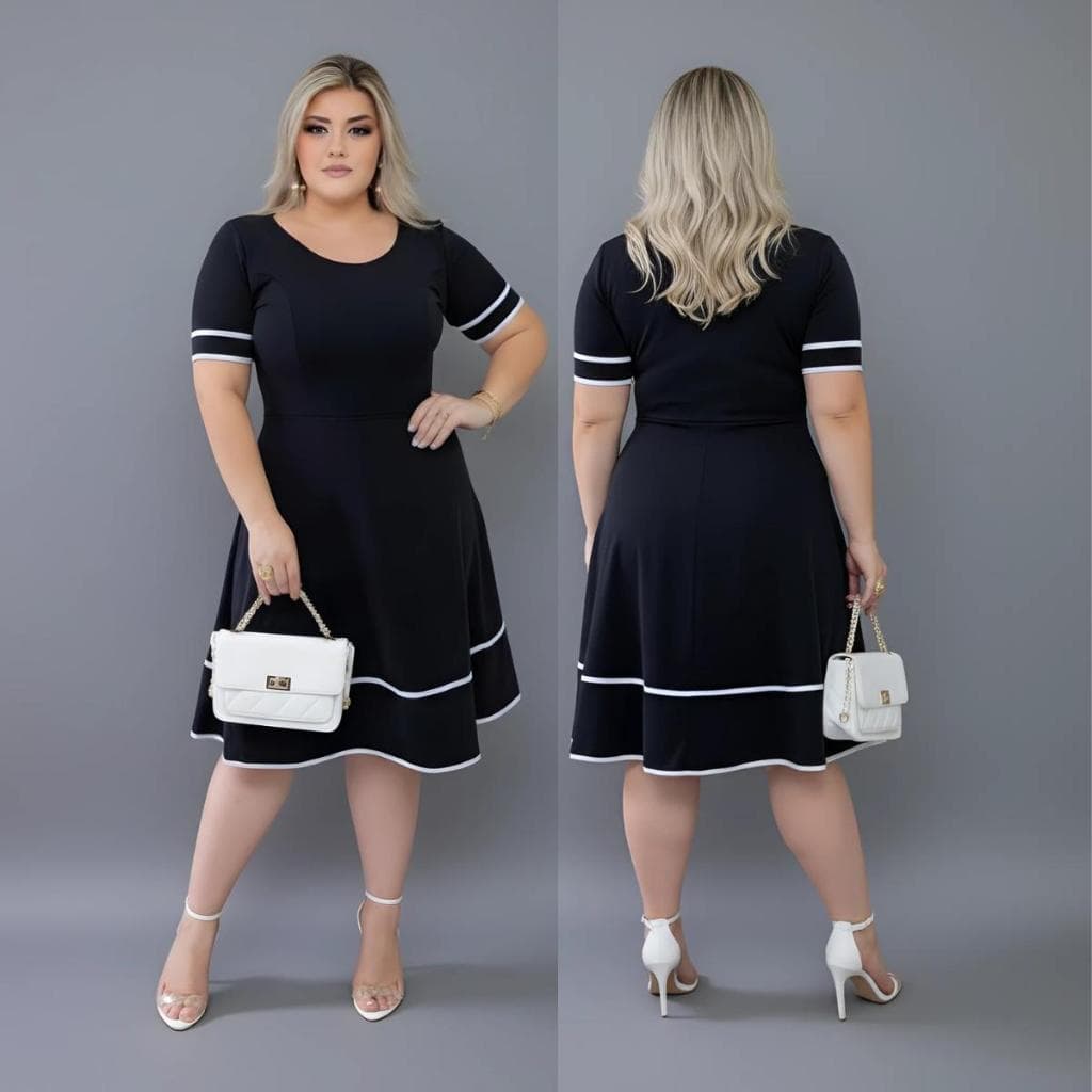 Vestido Midi Rodado Bem Soltinho No Corpo Moda Comportada